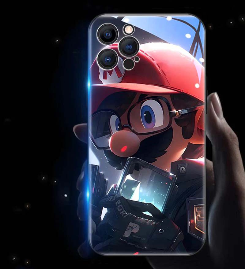 Nuovissima custodia luminosa originale per telefono Super Mario Bros