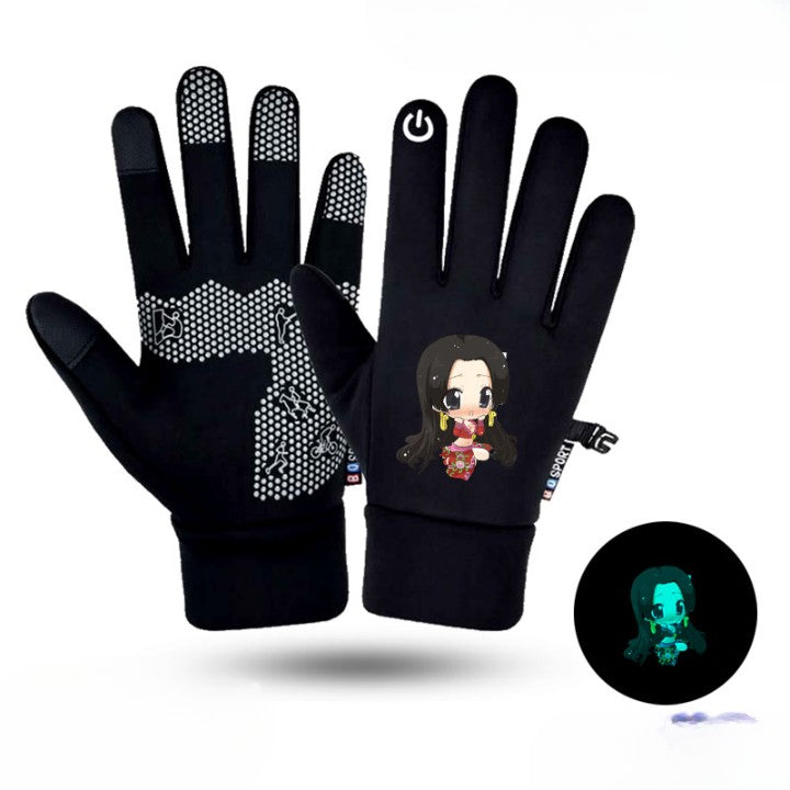 Anime One Piece Gloves Waterproof Luminous