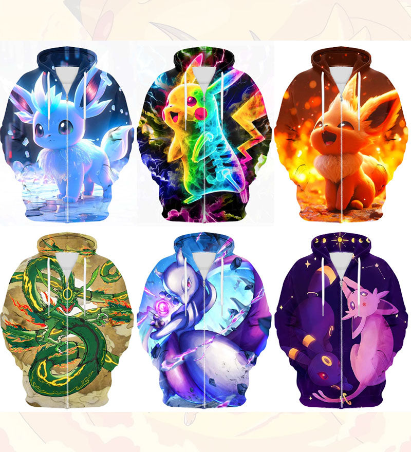 Colorful X-Ray Zip Up Hoodie
