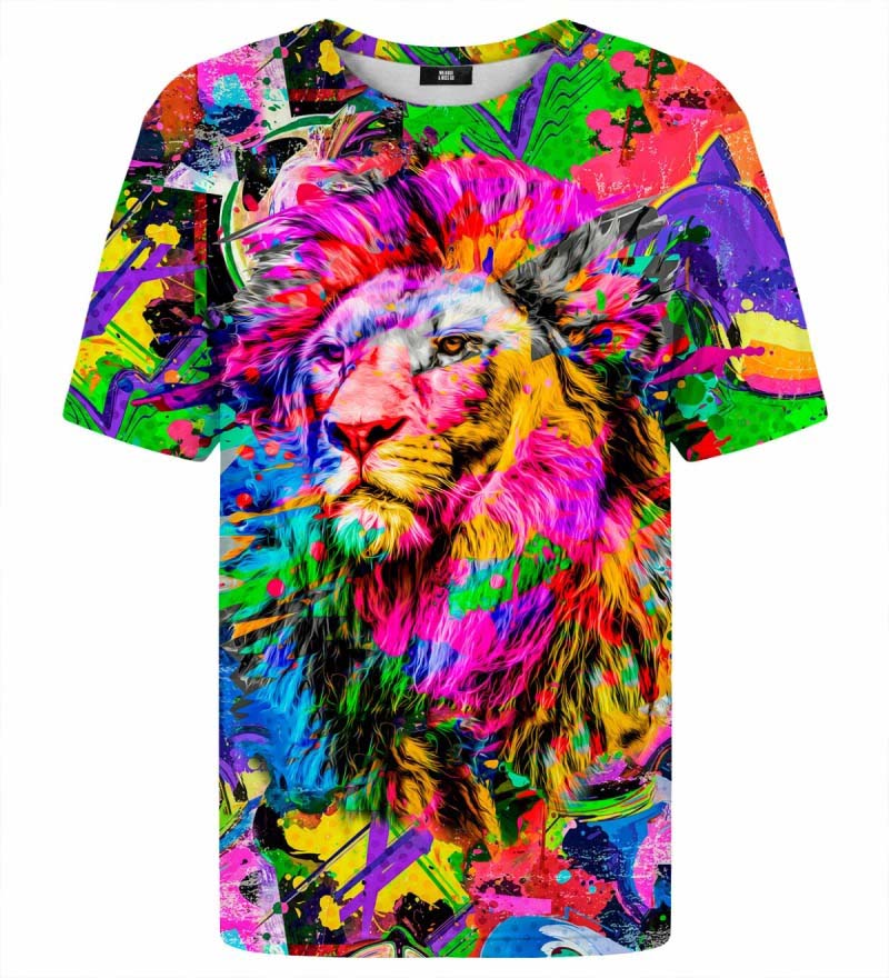 Maglietta colorata con leone